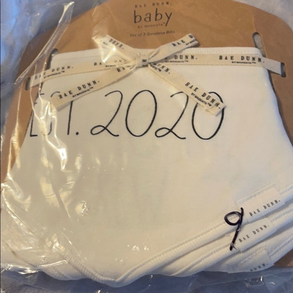 Rae Dunn Bandana Style Baby Bibs 100% Cotton